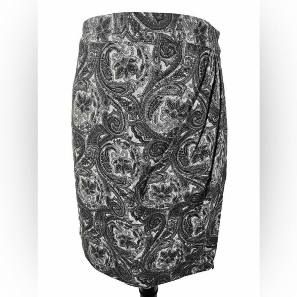 NWT TALBOTS WOOL Blend Paisley Wrap Pencil Lined Knee‎ Length Skirt Size 4